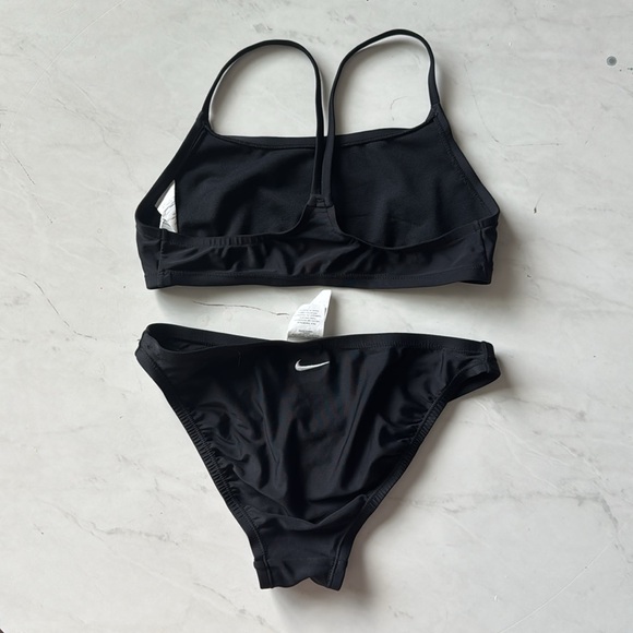 Nike 2-Piece Black Blue Bikini Two Piece Racer Back Swim Suit Women's Size 8 - Picture 6 of 8